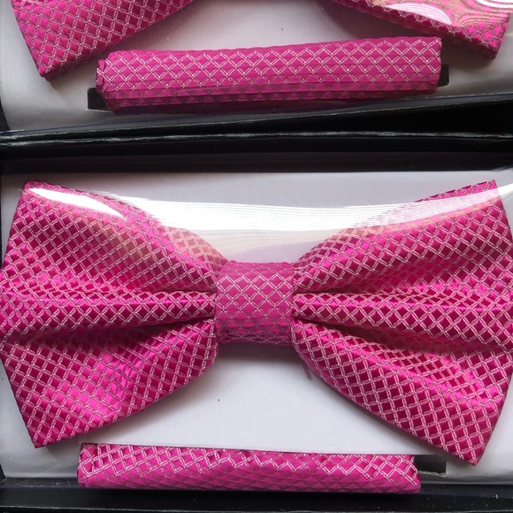 Mario Lorenzi Bow Tie & Pocket Square 3 Sets NIB - Picture 3 of 7